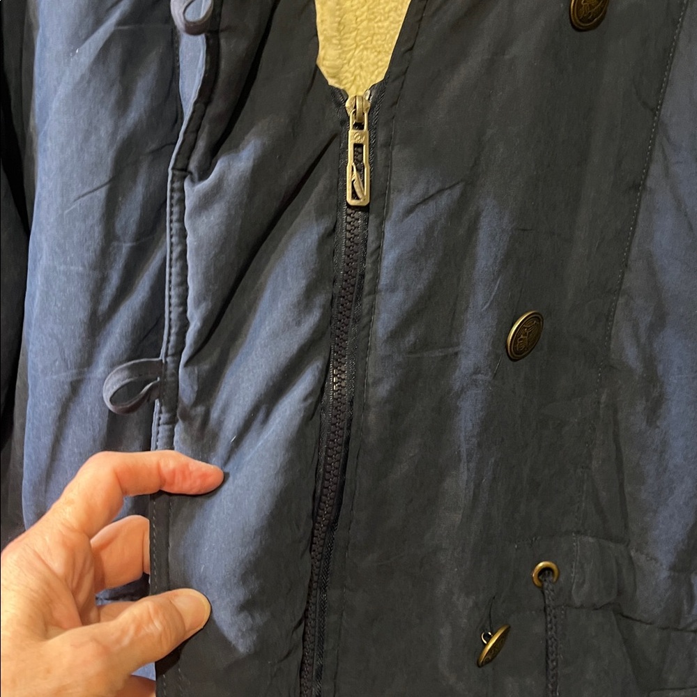 Navy Blue Women's Hooded Jacket ELETER - Picture 10 of 14